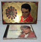 Elvis Presley Wooden Clock Face Lacquered Wood Plaque And Christmas Cd See Descp
