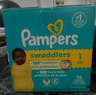 Pampers Baby Diapers - Swaddlers - Size 1  96 Count  Ultra Absorbent Disposable