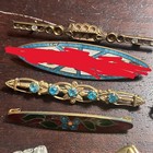 Lot Of Antique   Vintage Jewelry Victorian Art Deco Brooches  Dress Clips Button