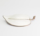 Large Leaf Vintage Sterling Silver White Enamel Brooch Pin Aksel Holmsen Norway