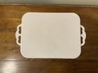 Vintage Jeanette Shell Pink Milk Glass Tray Harp Pattern 12 5 X 9 5   