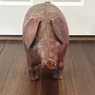 Vintage Leather Pig Footstool By Dimitri Omersa For Abercrombie   Fitch