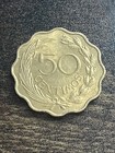 1953 Paraguay 50 Fifty Centimos Lion Beautiful Actual Coin Tc87 