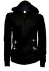 Women s Zip Up Hoodie Sweater  Bling Rhinestones New Wide Angel Wings s 4x Thick