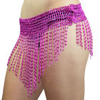 Beaded Elastic Waist Rave Belly Dance Skirt Hip Scarf Halloween Costume 