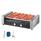 Electric 17 Hot Dog 7 Roller Commercial Grill Cooker Machine Cover 1200w