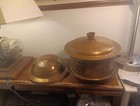 Antique Chinese Copper brass Hot Pot For Decoration  With Two Lids