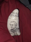 Faux Scrimshaw Replica Of Sperm Whale Tooth Etched 100 Gun Royal Navy Warship