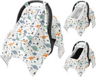 Baby Car Seat Cover With Mesh Window  100  Cotton Carseat Covers Baby Boy Bre   