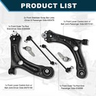 6pc Front Lower Control Arms Sway Bars Tie Rods Kit For 2012-2019 Passat Beetle