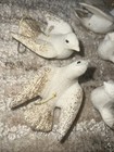 Vintage 9-lot Flocked   Glittered Flying Peace Doves Christmas Tree Ornaments