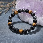Energy Healing Stretch Bracelet Natural Stone Hematite Tiger Eye For Men Women