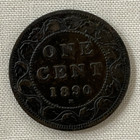 Canada 1890-h Large Cent Bronze Coin -foreign Circulated - Queen Victoria - 1  