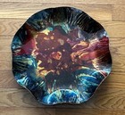 Vintage Abstract Psychedelic Resin Art Bowl Dish Mcm Space Age Decor