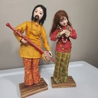 Vintage Hindu Couple Hippies Tall Beatles George Harrison Look Alike 1960s Sitar