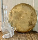 Vintage Mcm Ornate Brass Round Tray 12 3 4 