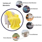 Fleece Blanket Twin Size 60x80 Inch Yellow Throw Couch Sofa Bed Super Soft