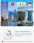 Us To Uk Plug Adapter 2 Pack   Type G Adapter For Travel With 4 Outlets