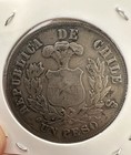 1882 Republic Of Chile Condor With Shield Silver Peso  90  Silver Un Peso Coin