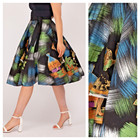 Beautiful Vintage 1950s Mexican Black Circle Fit   Flare Skirt Hand-painted Lady