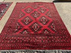 5x6 Antique Oriental Rug Handmade Handknotted Vintage Red Black Real Clean 4x6
