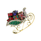 Women s Multi-color Crystal Rhinestone Christmas Gift Sleigh Brooch Pin