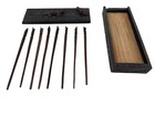 Chopsticks In Carved Wooden Box With Lizard And Frog