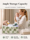 Toodly Baby Diaper Caddy Organizer With Waterproof Changing Pad Checkered Green