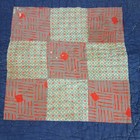 Vintage Cutter Quilt Piece 18  X 21  Hand Stitched Blue Red Green