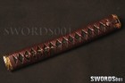 Real Black Rayskin Tsuka Brass Kashira Handle For Japanese Samurai Katana Sword