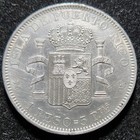 Silver 1895 Puerto Rico Peso 5 Pesetas   Au Condition - Cleaned  Marks