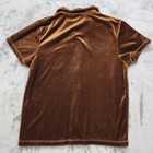 Vintage 90s Jason Maxwell Top Womens M Brown Velvet Leisure Shirt Button Front