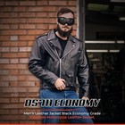 Men s Motorcycle Leather Jacket Genuine Buffalo Skin Brando Style Black Biker