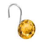 12 Pcs Gold Acrylic Rolling Shower Curtain Hooks With Rhinestones Decorative