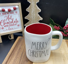 Rae Dunn By Magenta    merry Christmas    With Wreath 20oz Mug Red Inner Liner