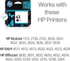 Genuine Hp 63 Black Ink Cartridge  170 Pages F6u62an Original Exp - 03 27