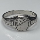 Sterling Silver Kids Boy Girl Signet Shield Cute Minimal Petite Size 4