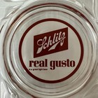Schlitz Beer 4 Way Ashtray Clear Glass Real Gusto Vintage Brewriana Collector