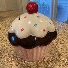 Sprinkle Cupcake Bank W strawberry On Top Vintage Target Hand Painted