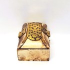 Vtg Camel Bone Treasure Chest Trinket Box Brass Jewelry Lined Inside
