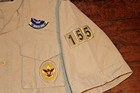 Boy Scouts Of America Bsa Men s Shirt Tan Small Sewn Patches Short Sleeve