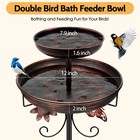 Daoeny Bird Bath For Outside 42in Vintage Freestanding Birdbaths For Outdoors
