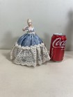Vintage 7  High Pin Cushion Half Doll With Extended Arm  Blond Hair And Lace