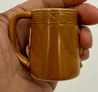Vintage Miniature 2  Tall Tan Tiki Mug  - No Damage - Made In Japan