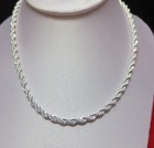 16 18 20 24 30  Inch Sterling Silver Plated 5 Mm Rope Chain Necklace