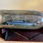 Antique Folk Art  2 Ships In The  Whimsy Bottle  Circa 1940-50