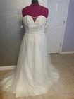 David   s Bridal Wedding Dress Size 6 Glitter Tulle Ballgo Soft White Sparkle