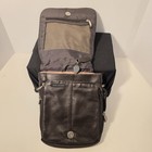 Travelon Crossbody Sling Bag Brown Leather Compact Expandable Anti Theft Travel
