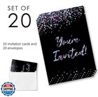 Ylkjstys Glitter Birthday Party Invitations For Boys Girls Black Birthday Cel   