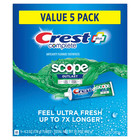 Crest Complete   Scope Outlast Ultra Toothpaste  6 3 Oz  5 Pk  